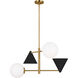 AERIN Cosmo 4 Light 28 inch Midnight Black and Burnished Brass Chandelier Ceiling Light in Midnight Black / Burnished Brass