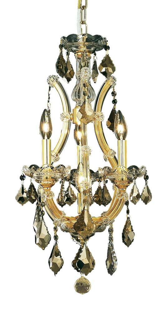 Maria Theresa 4 Light 12 inch Gold Pendant Ceiling Light in Golden Teak, Royal Cut