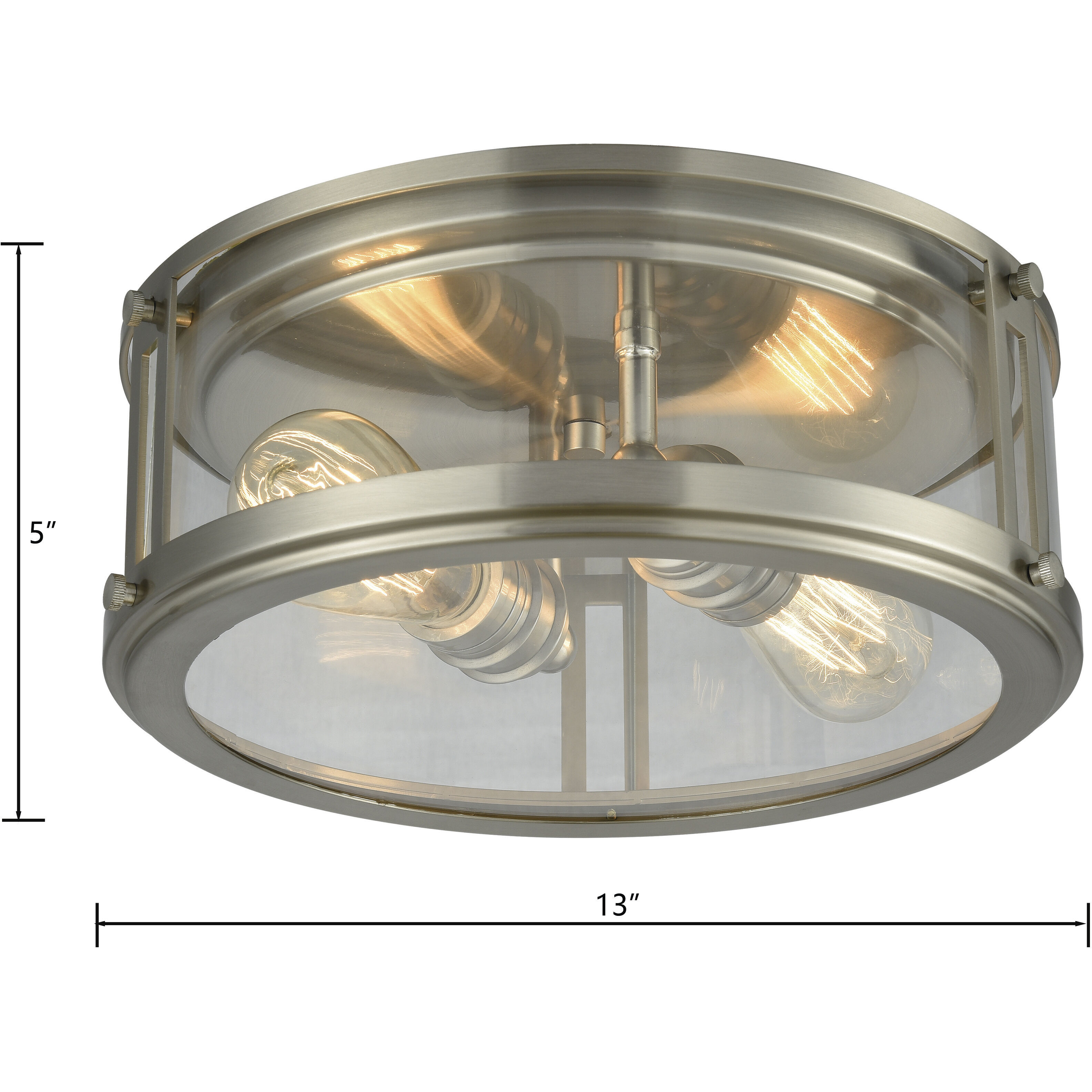 Coby 2 Light 13 inch Brushed Nickel Flush Mount Ceiling Light