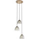 Caterina 3 Light 15.75 inch Brown and Gold Triple Pendant Ceiling Light