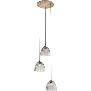 Caterina 3 Light 15.75 inch Brown and Gold Triple Pendant Ceiling Light