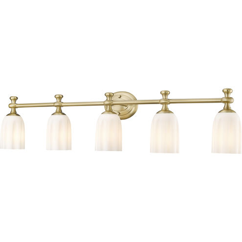 Orion 5 Light 40.25 inch Modern Gold Bath Vanity Light Wall Light