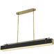 Valise LED 5 inch Vintage Brass and Tuxedo Leather Pendant Ceiling Light