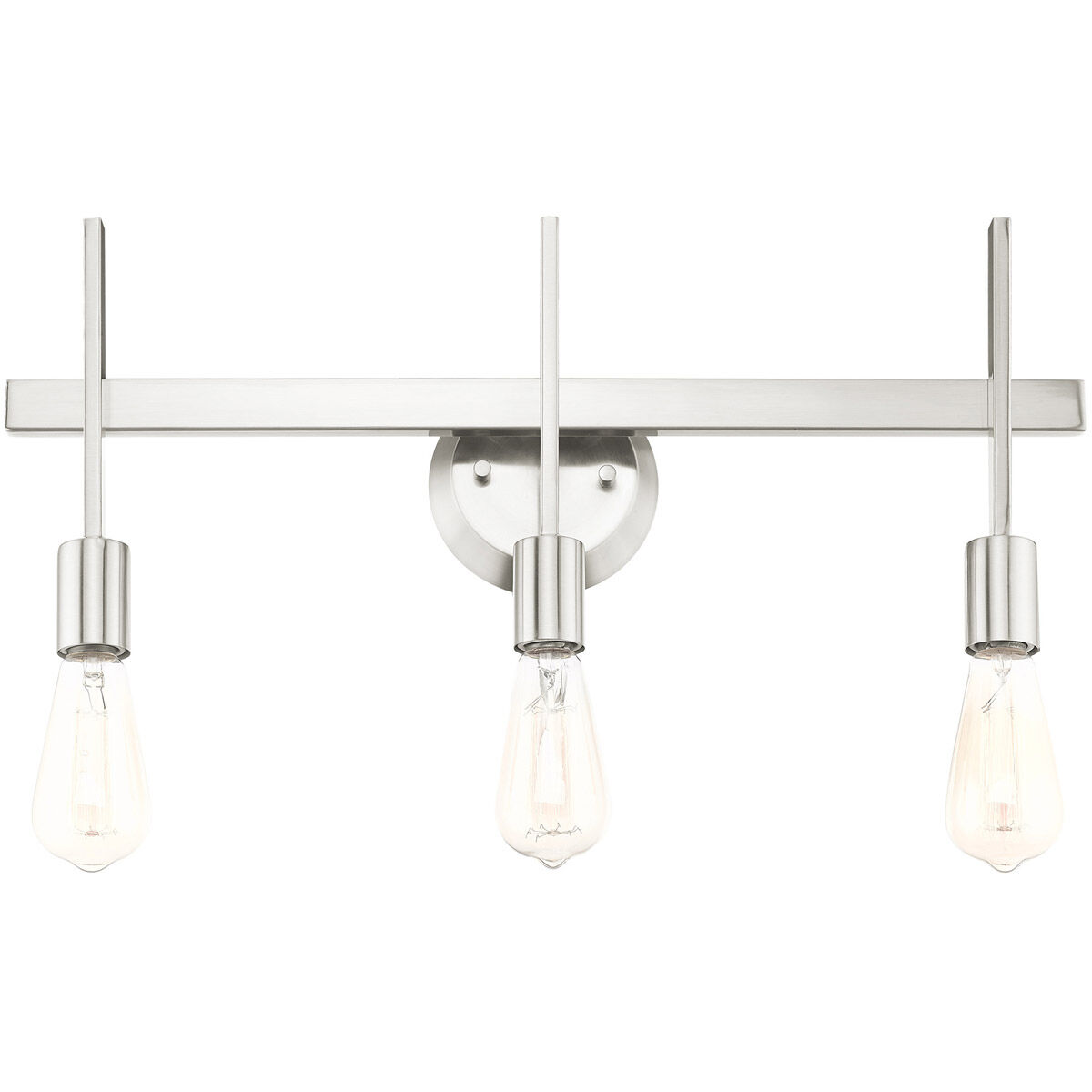 Prague 3 Light 23.5 inch Brushed Nickel Vanity Sconce Wall Light