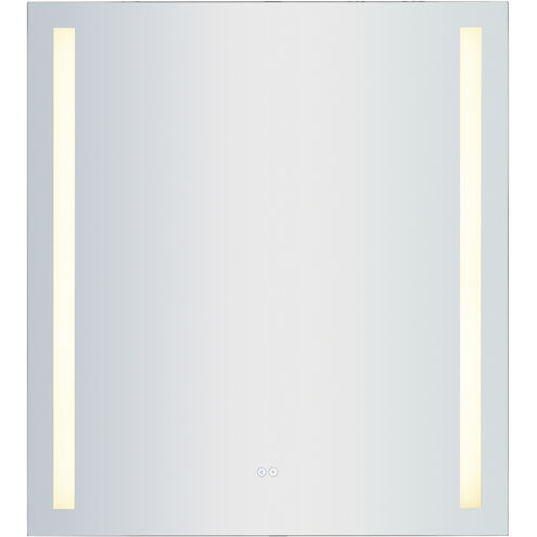 L E D 40 X 36 inch Brushed Aluminum Wall Mirror, Bluetooth Speakers