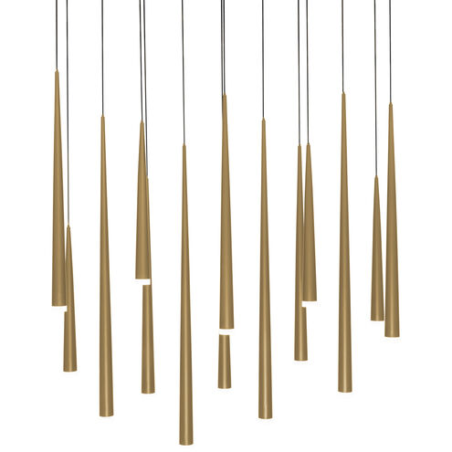 Cascade 14 Light 10 inch Aged Brass Multi-Light Pendant Ceiling Light