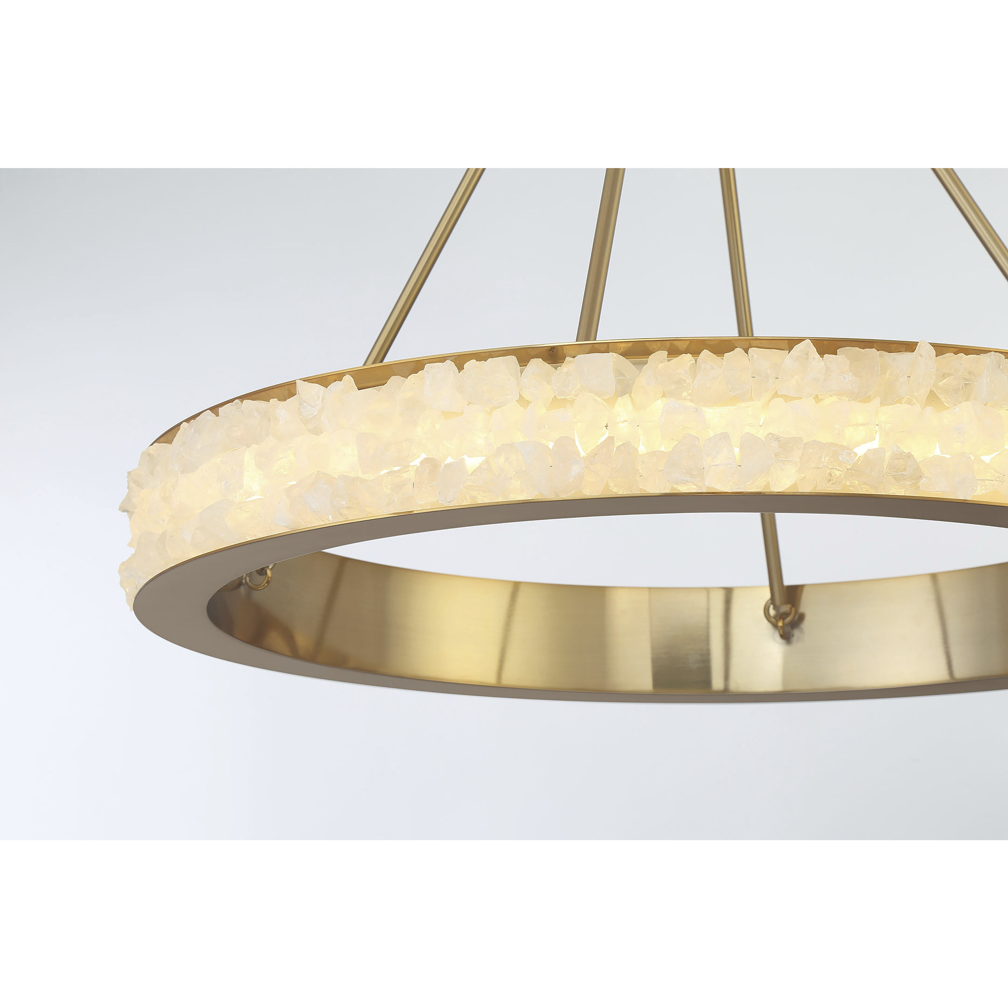 Divinely LED 29 inch Celeste Brass Chandelier Ceiling Light