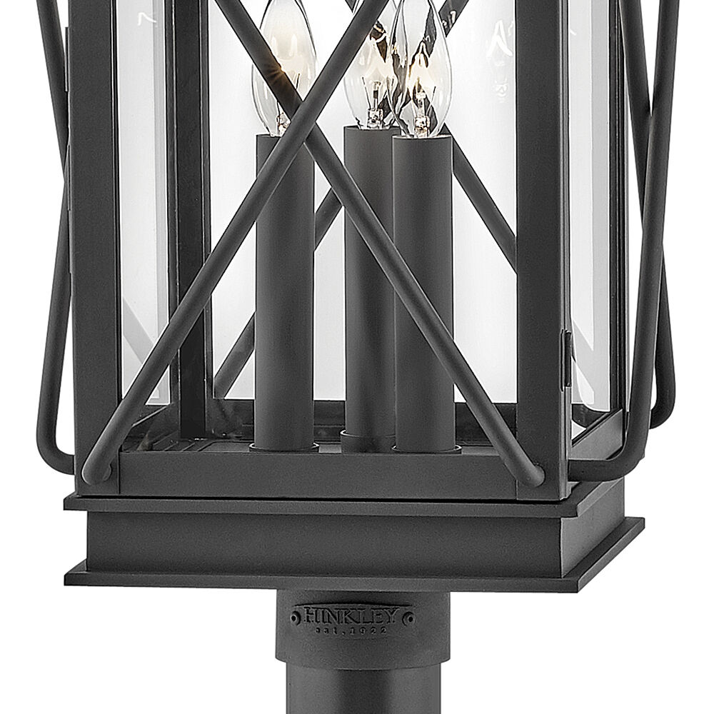 Montecito 3 Light 20.5 inch Museum Black Outdoor Post Mount Lantern