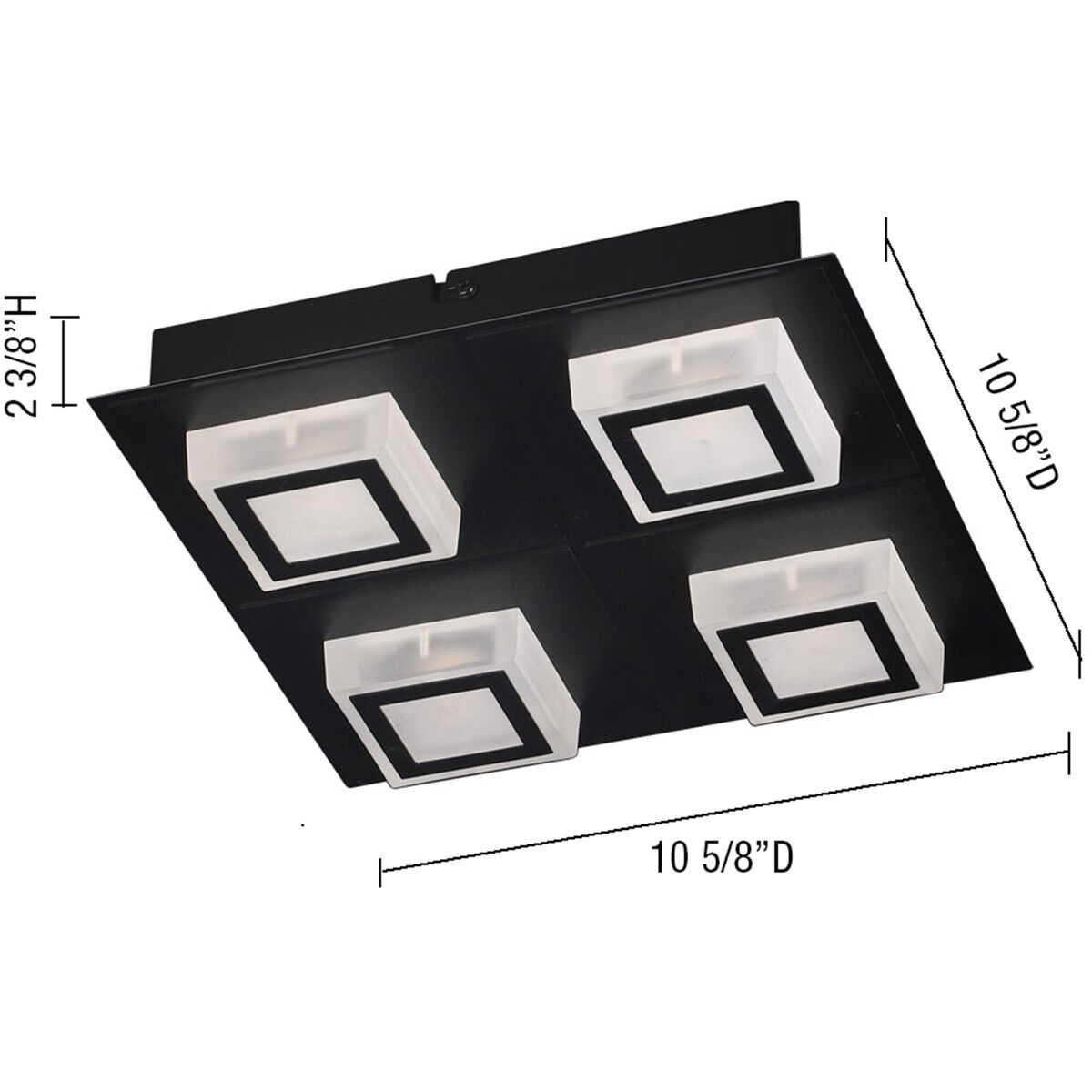 Masiano 1 LED 10.63 inch Black Flush Mount/Wall Sconce Ceiling Light