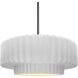 Radiance Collection - Pleated Tier Pendant Ceiling Light in Brushed Nickel, Black Cord, Replaceable Bulb, Gloss White (outside and inside of fixture), 14.5W x 5.25H, Form+Finish+Function