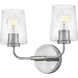Kline 2 Light 14.25 inch Chrome Bath Wall Light in Clear