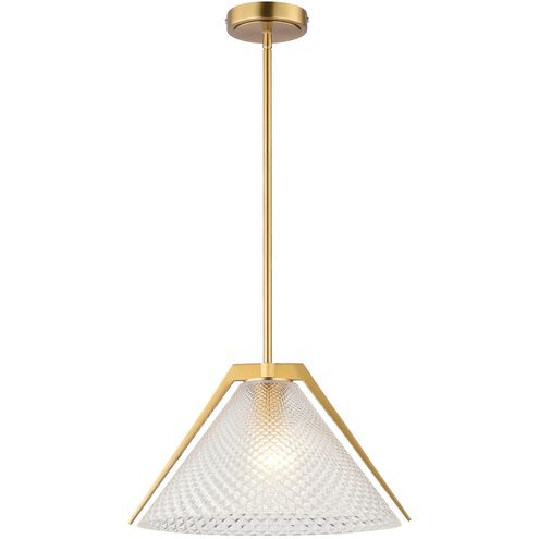 Baltic LED 15 inch Black and Brass Pendant Ceiling Light