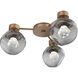 Luna LED 23.4 inch Novel Brass Hub & Spoke Ceiling Light in 3000K LED, Zircon Inner - Smoke Outer