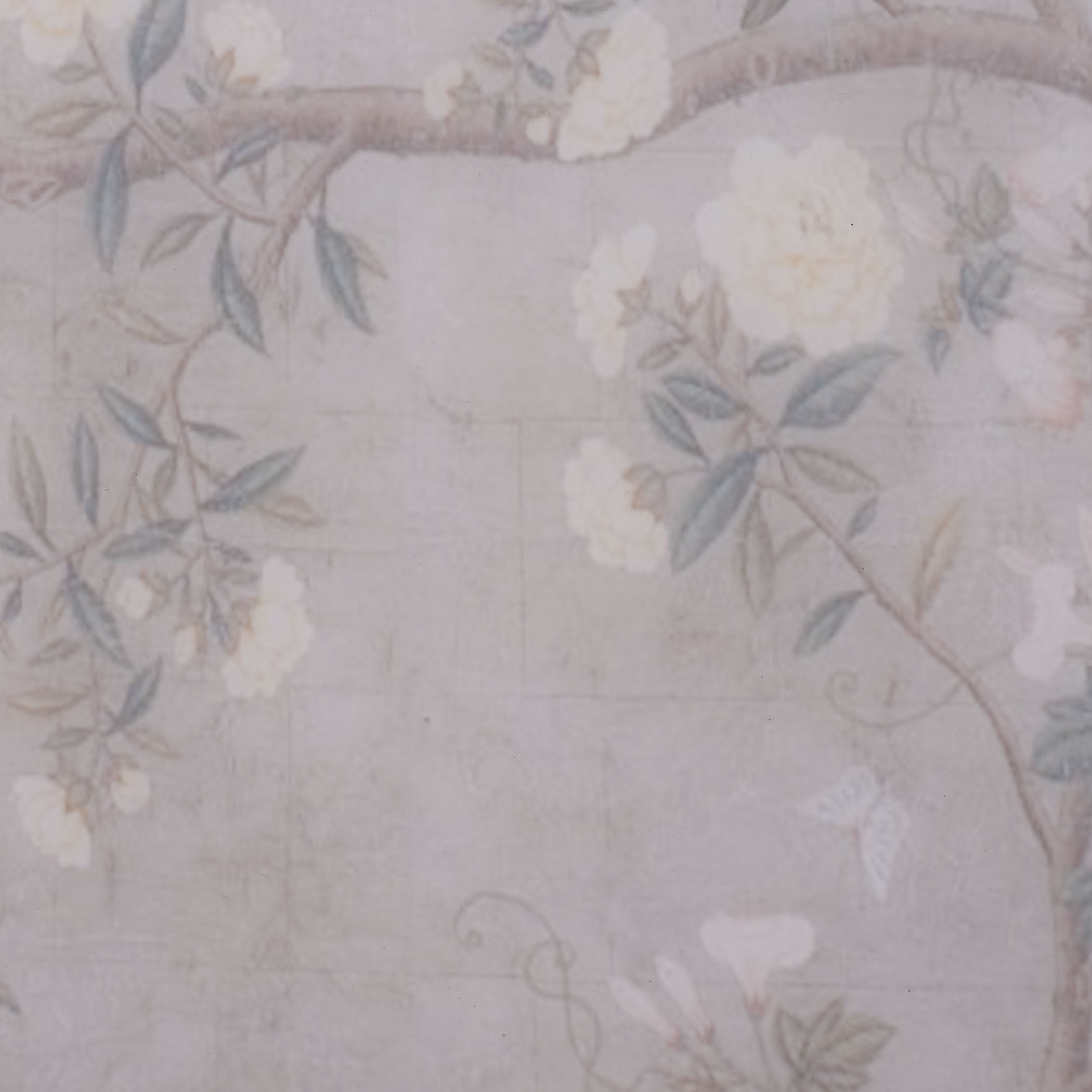 Garland Side Table in Pink Printed Floral Paper and Gold Leaf