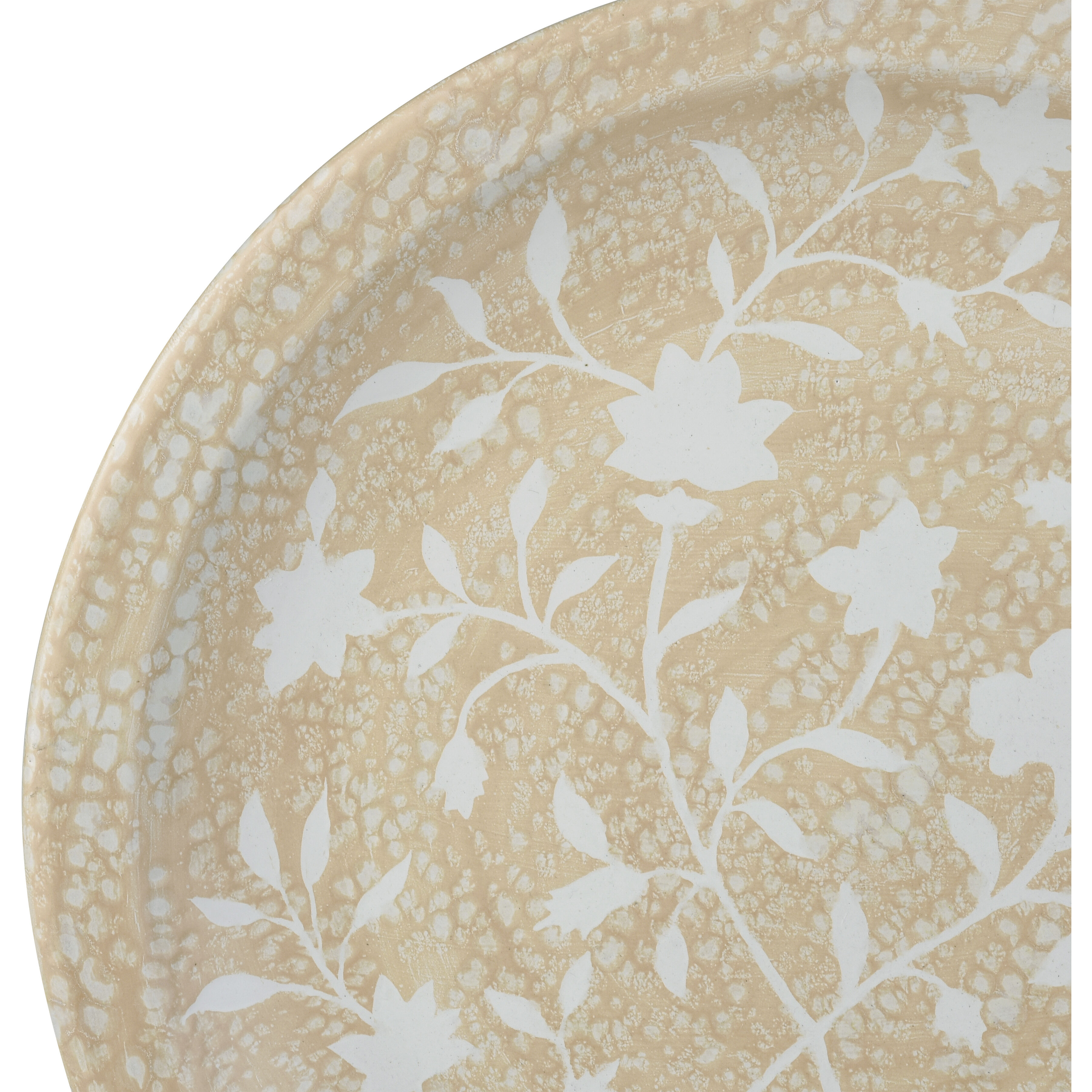 Yvonne 18 X 18 inch Cream Glazed with White Charger