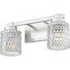 Jacqueline 2 Light 15.75 inch Brushed Nickel Bathroom Vanity Wall Light