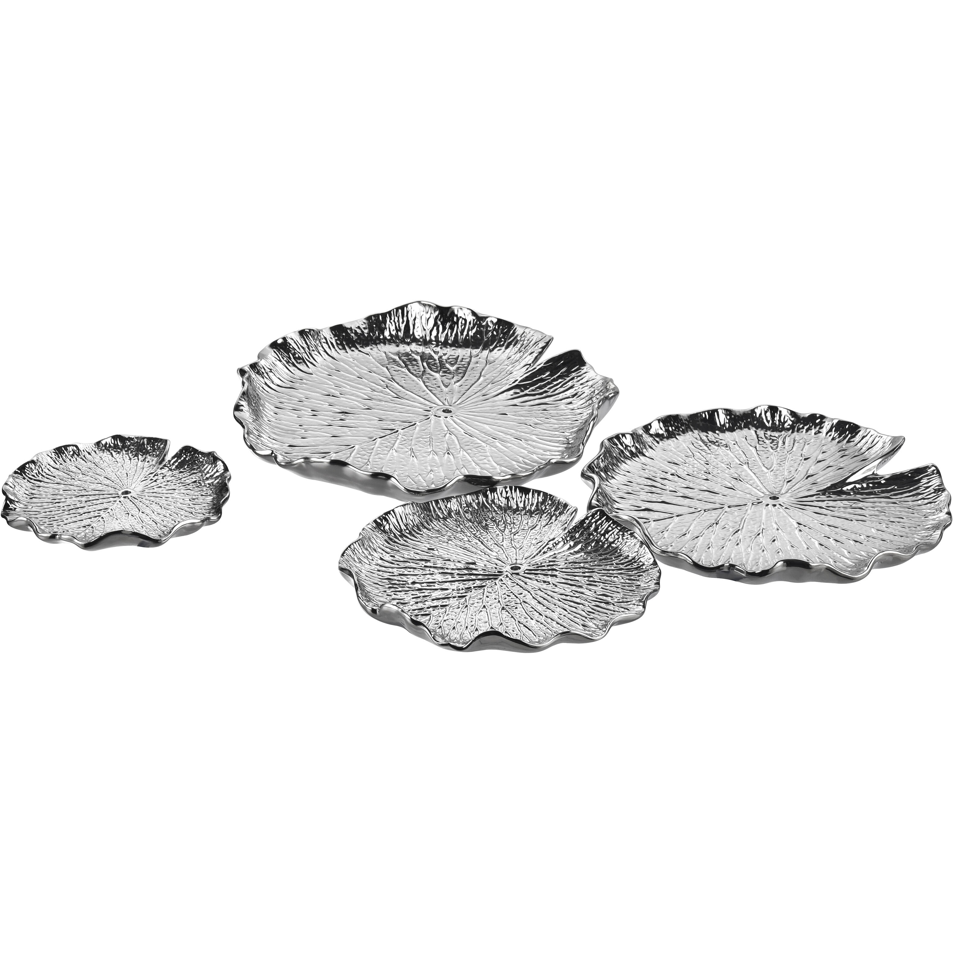 Lilypad Silver Dimensional Wall Art, Set of 4