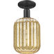Downtown Urban Preston 1 Light 6.75 inch Matte Black Semi-Flush Mount Ceiling Light in Mercury