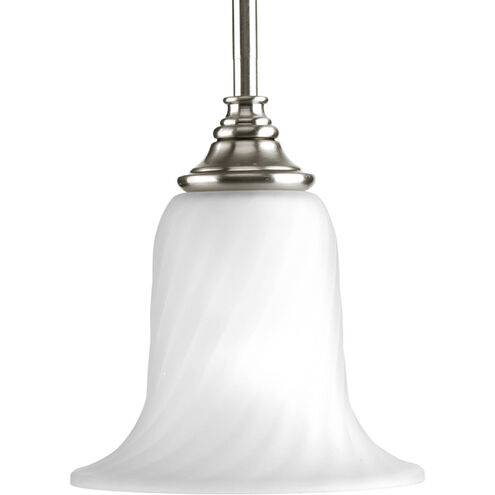Kensington 1 Light 7 inch Brushed Nickel Mini-Pendant Ceiling Light in Swirl Etched Glass