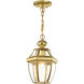 Monterey 1 Light 8.5 inch Polished Brass Outdoor Pendant Lantern