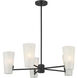 Mid-Century Modern 5 Light 30 inch Matte Black Chandelier Ceiling Light