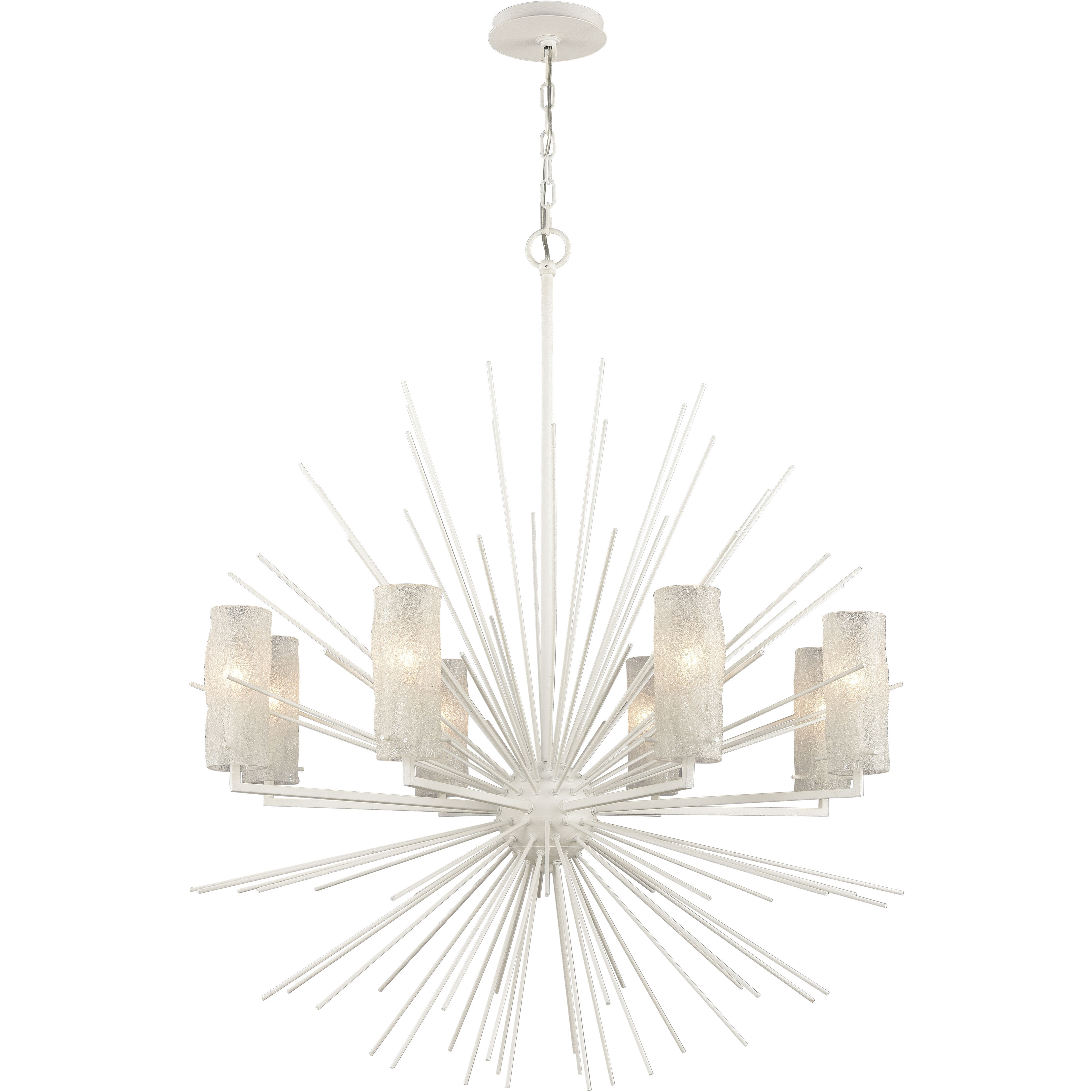 Sea Urchin 8 Light 34 inch White Coral Chandelier Ceiling Light