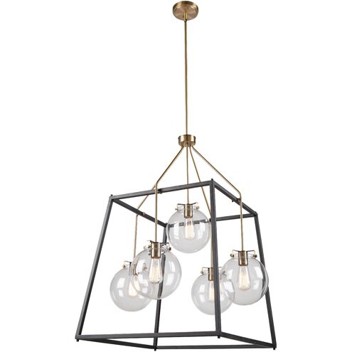 Bridgetown LED 28 inch Black and Harvest Brass Chandelier Ceiling Light