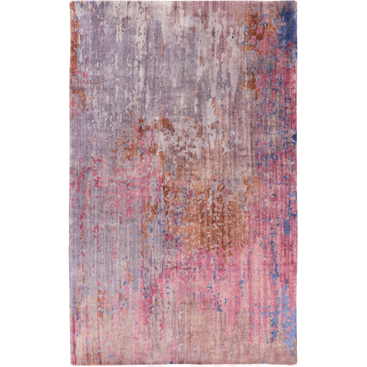 Watercolor 36 X 24 inch Dark Purple/Medium Gray/Mauve/Navy/Lilac/Camel Rugs, Wool