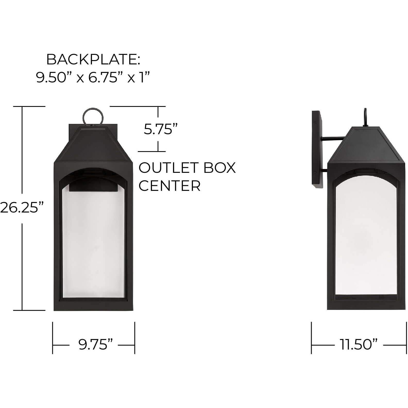 Burton LED 26 inch Black Outdoor Wall Lantern