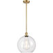 Ballston Athens 1 Light 12 inch Satin Gold Mini Pendant Ceiling Light in Clear Glass