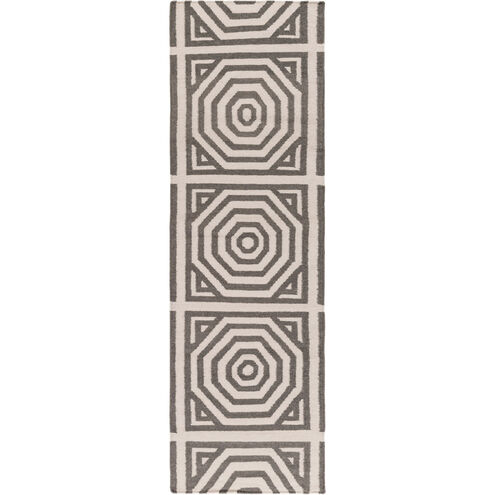 Rivington 96 X 30 inch Gray and Neutral Runner, Wool and Cotton