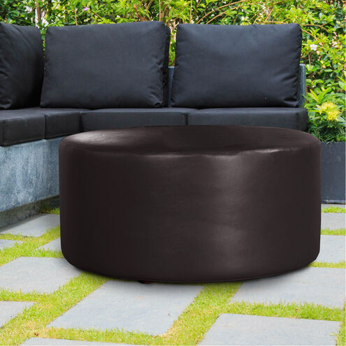 Universal 18 inch Atlantis Black Outdoor Round Ottoman with Slipcover