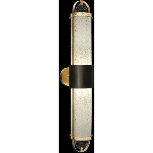 Bond Wall Sconce Wall Light in Bahama Sand Studio Glass, Black/Gold
