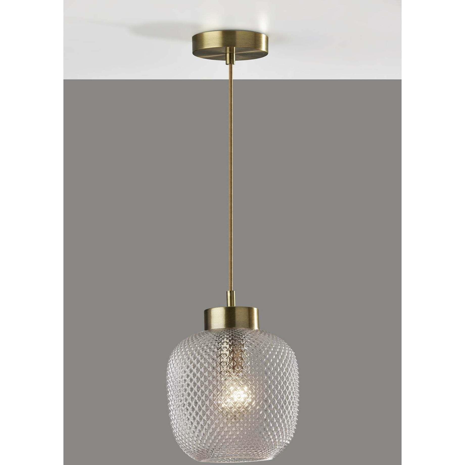 Natasha 8.5 inch Antique Brass Pendant Ceiling Light