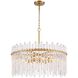 Icicles 8 Light 30 inch Natural Brass Pendant Ceiling Light, Converts to Semi Flush