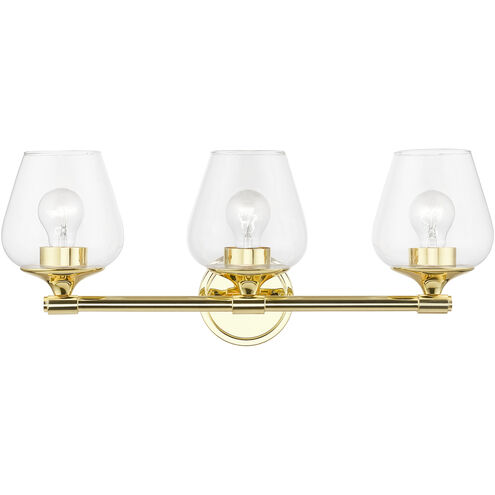 Willow 3 Light 23 inch Polished Brass Vanity Sconce Wall Light