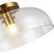 Alora Mood Sylvia 1 Light 12 inch Brushed Gold/Clear Glass Semi-Flush Mount Ceiling Light
