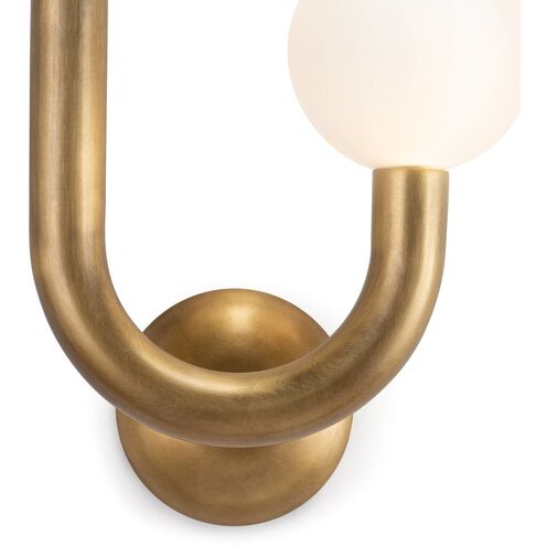 Happy LED 11.25 inch Natural Brass Wall Sconce Wall Light, Right Side