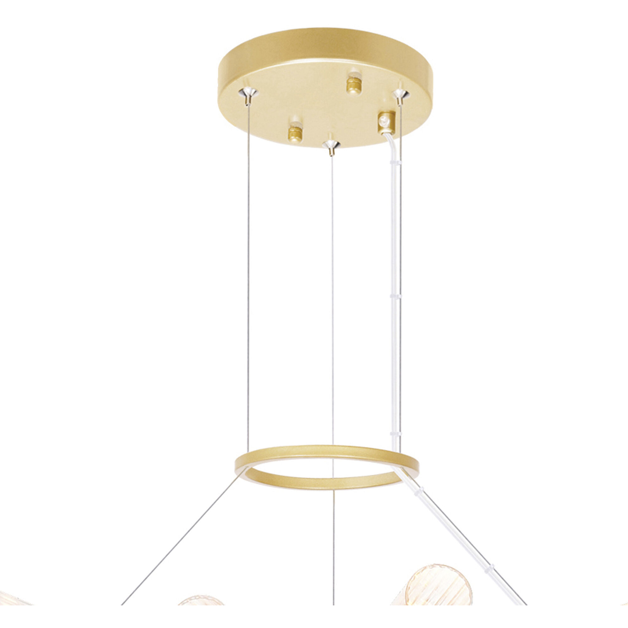 Collar LED 38 inch Satin Gold Chandelier Ceiling Light