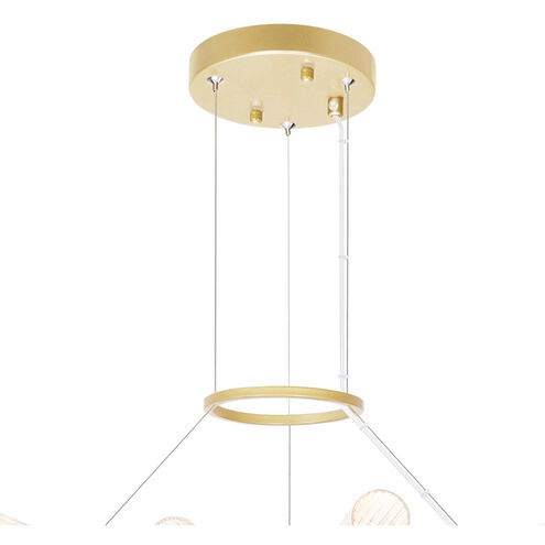 Collar LED 38 inch Satin Gold Chandelier Ceiling Light