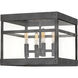 Open Air Porter 4 Light 12 inch Aged Zinc Outdoor Flush Mount, Estate Series