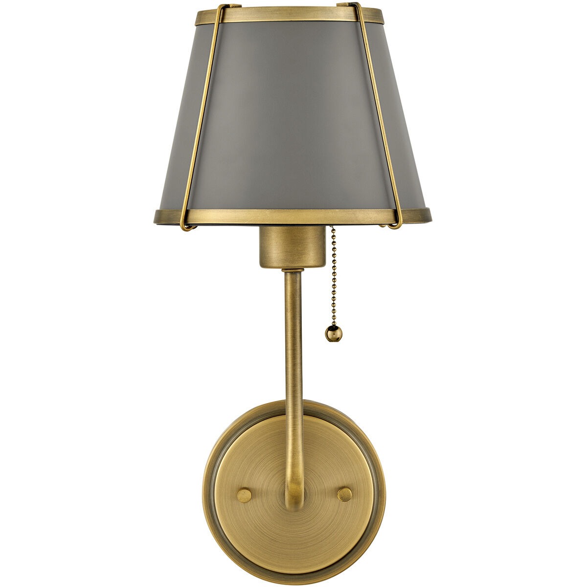 Clarke 1 Light 7.25 inch Lacquered Dark Brass Sconce Wall Light in Lacquered Dark Brass with Dark Matte Grey