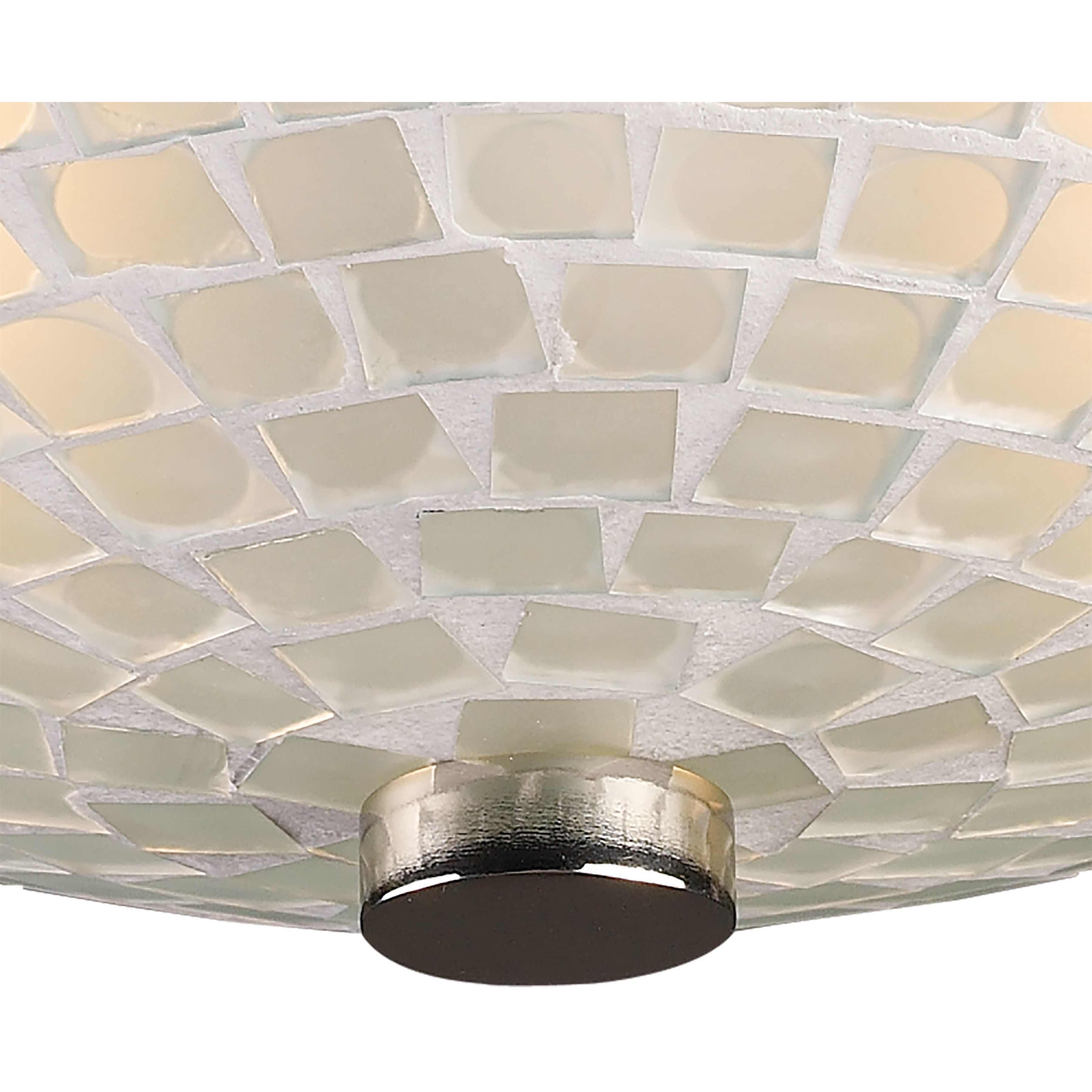 Fusion 2 Light 12 inch White with Satin Nickel Semi Flush Mount Ceiling Light