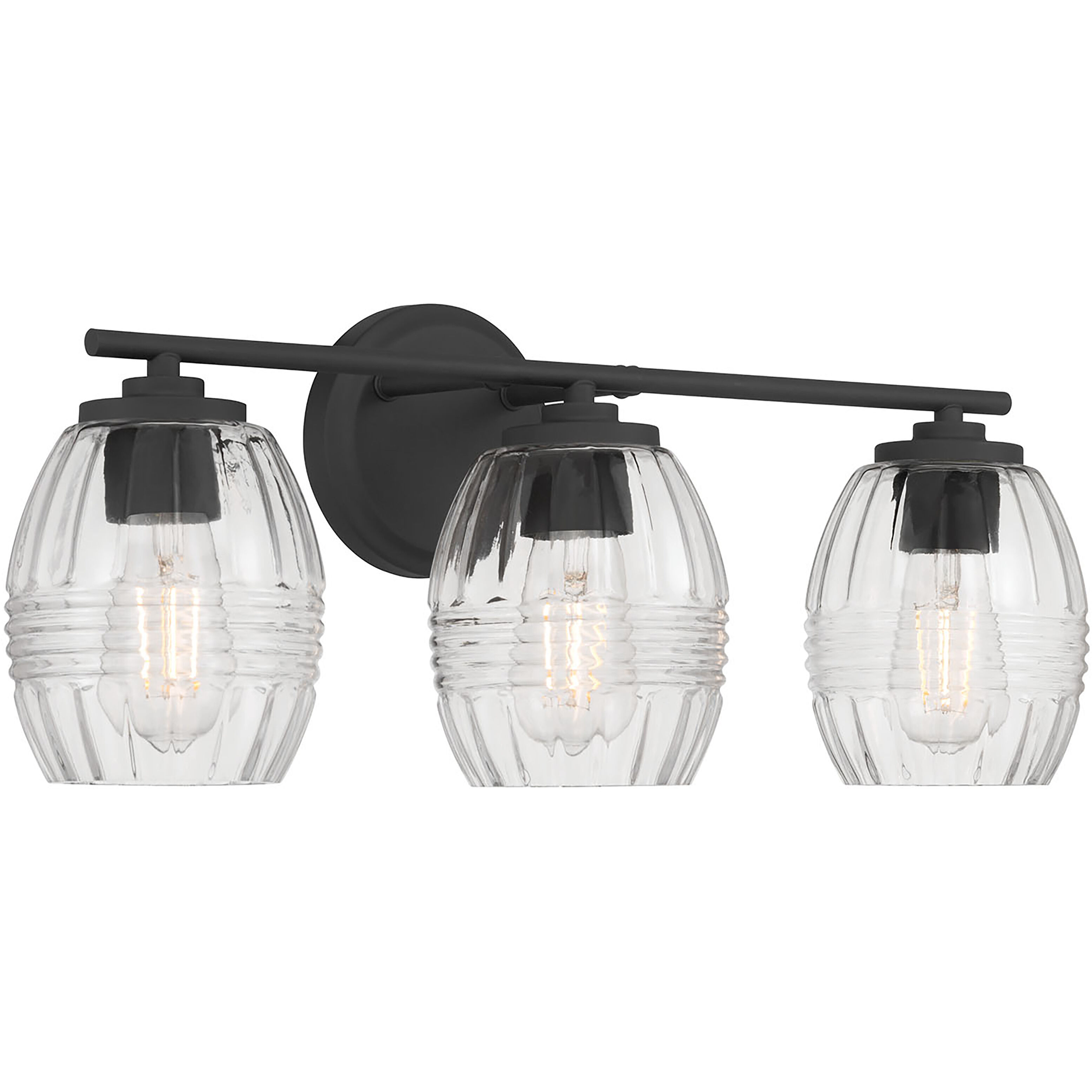 Miravelle 3 Light 22.25 inch Matte Black Bathroom Vanity Light Wall Light