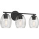 Miravelle 3 Light 22.25 inch Matte Black Bathroom Vanity Light Wall Light