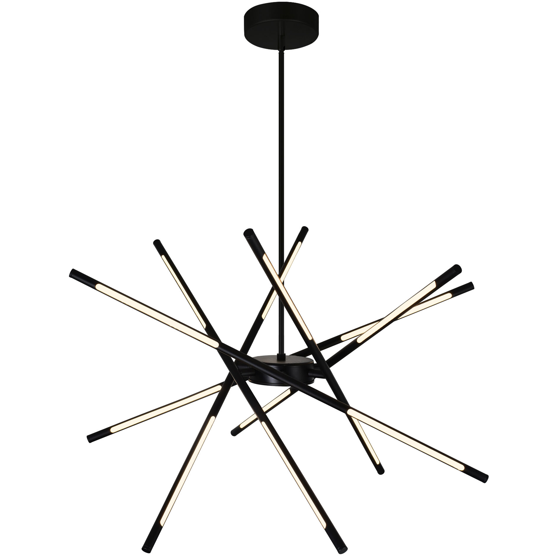 Oskil LED 31 inch Black Chandelier Ceiling Light