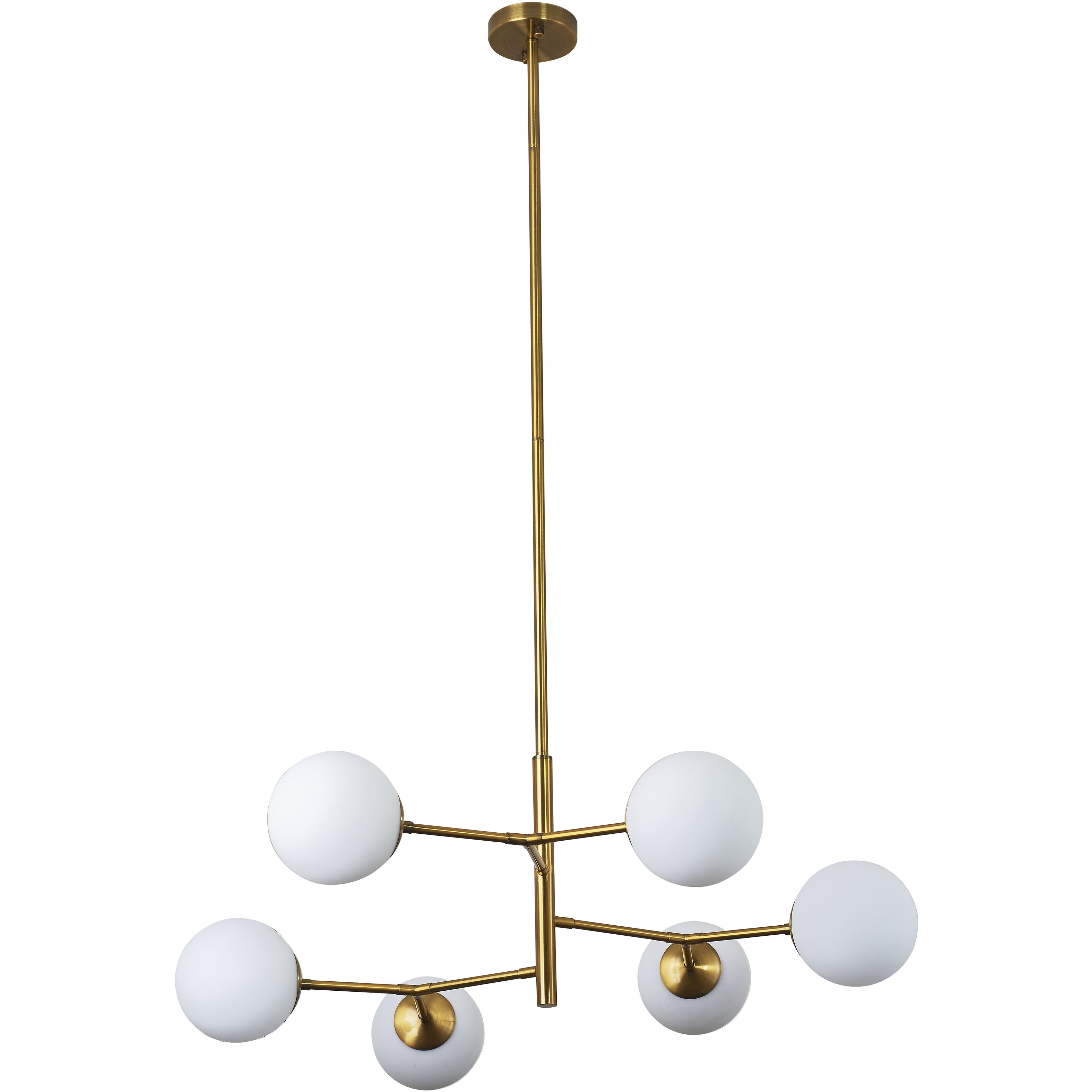 Canada 6 Light 35.4 inch Antique Brass Chandelier Ceiling Light