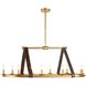 Englewood 10 Light 52 inch Antique Brass Linear Chandelier Ceiling Light