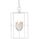 Tulipano 1 Light 11 inch Gesso White/Contemporary Gold Leaf Lantern Pendant Ceiling Light