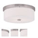 Meridian 3 Light 15 inch Brushed Nickel Flush Mount Ceiling Light